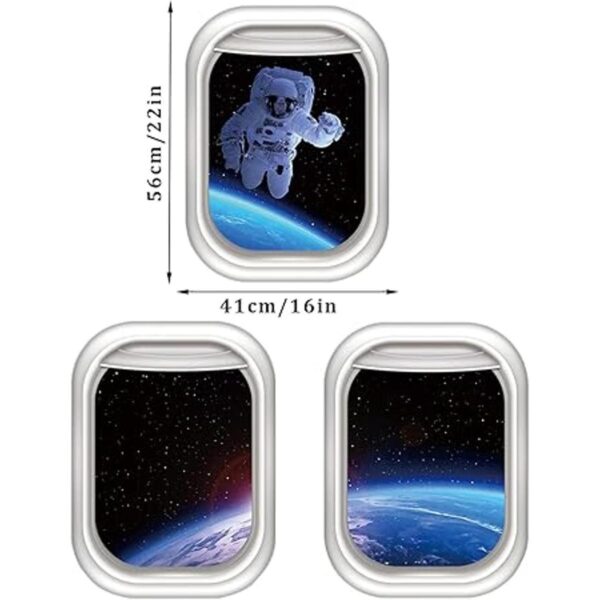 Rajahubri Calcomanías de pared para ventana de astronauta_5