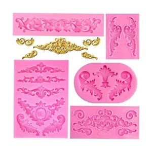 Rainmae 5 piezas de estilo barroco rizadas moldes de