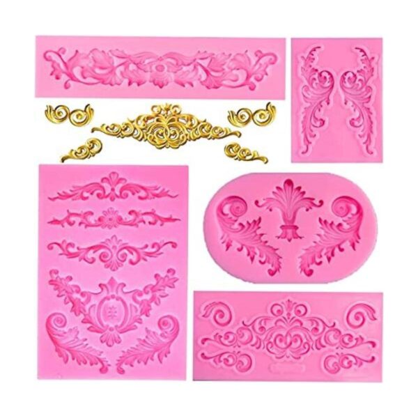 Rainmae 5 piezas de estilo barroco rizadas moldes de