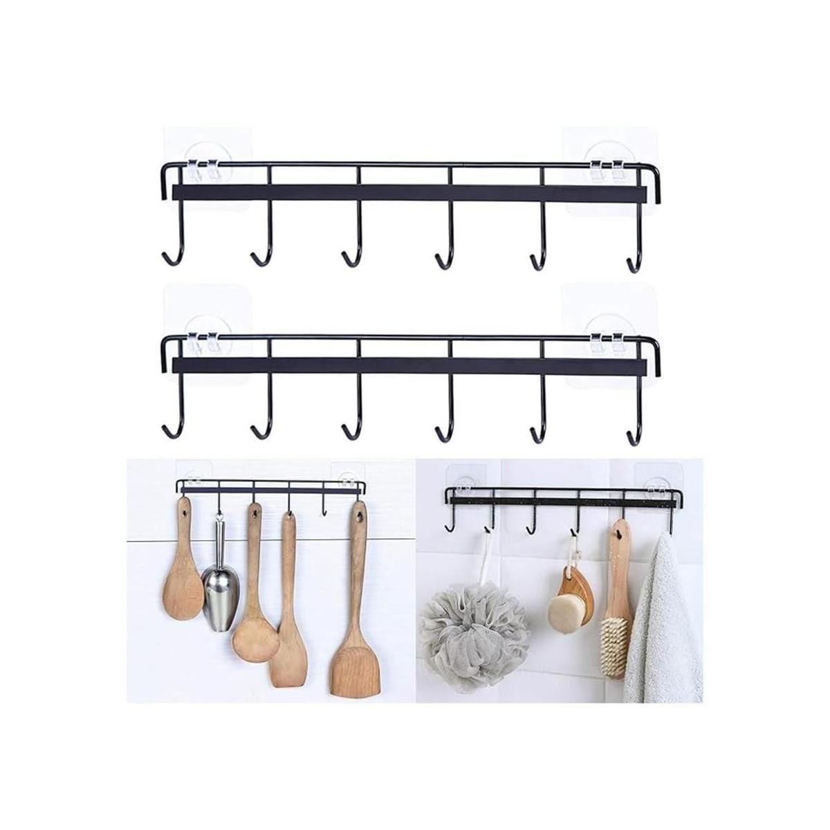 Rainmae Paquete de 2 ganchos de pared adhesivos de cocina