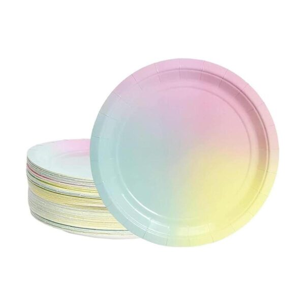 Rainbow Party Supplies platos de papel pastel 9