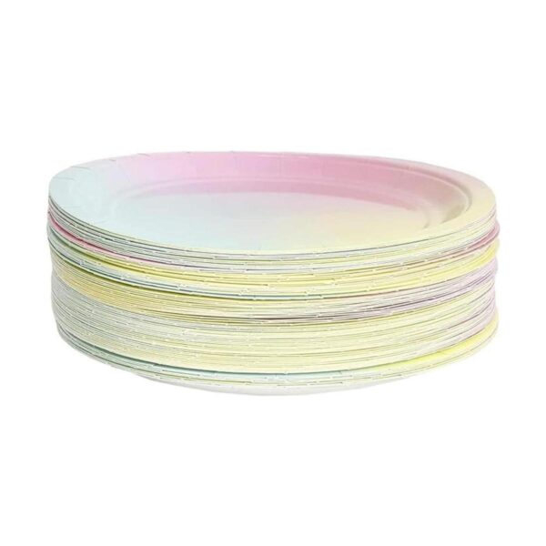 Rainbow Party Supplies platos de papel pastel 9