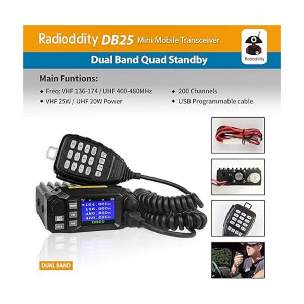Radioddity DB25 Pro Mini radio móvil de doble banda_5