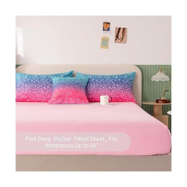 RYNGHIPY Juego de ropa de cama de 6 piezas con purpurina_6