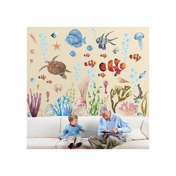 RW1045 colorido océano animales adhesivos de pared 3D