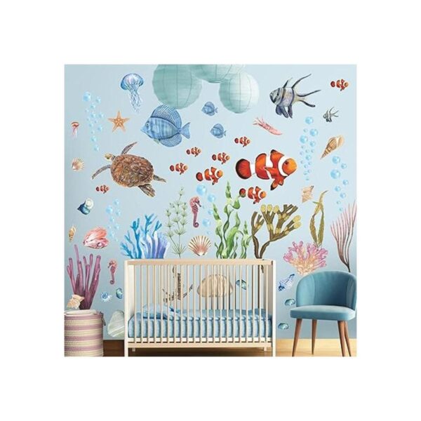 RW1045 colorido océano animales adhesivos de pared 3D
