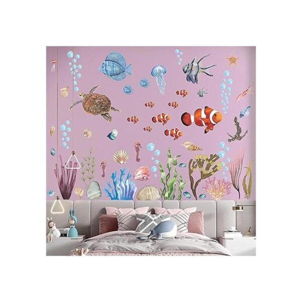 RW1045 colorido océano animales adhesivos de pared 3D