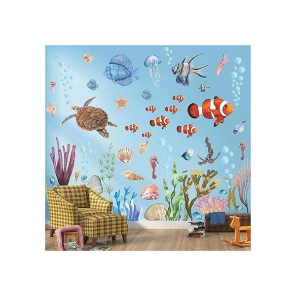 RW1045 colorido océano animales adhesivos de pared 3D