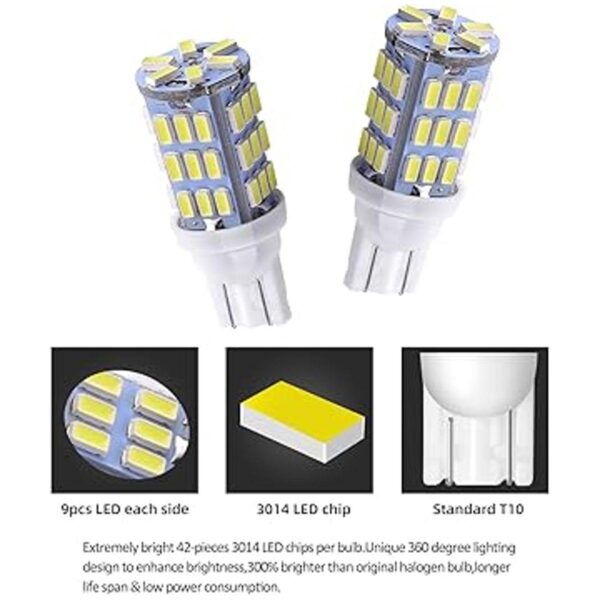 RVBULBZL Bombillas LED T10 921 194 168 xenón blanco_2