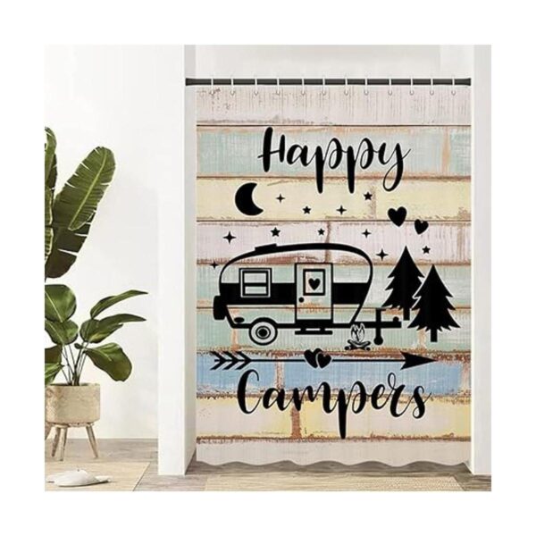 RV Shower Curtain Camper Shower Curtain Happy Camper