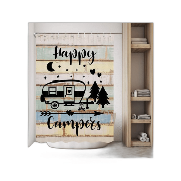 RV Shower Curtain Camper Shower Curtain Happy Camper