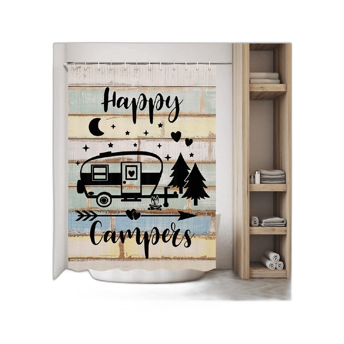 RV Shower Curtain Camper Shower Curtain Happy Camper