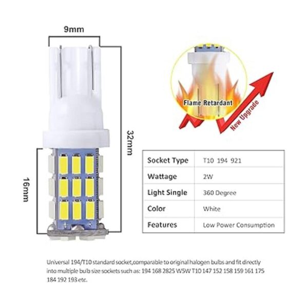RVBULBZL Bombillas LED T10 921 194 168 xenón blanco_3