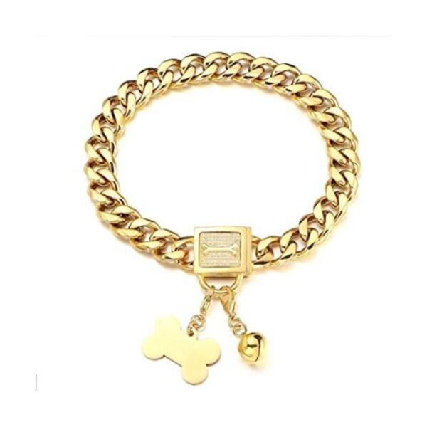 RUMYPET Collar de cadena de oro para perro con cadena de_1