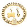 RUMYPET Collar de cadena de oro para perro con cadena de_5