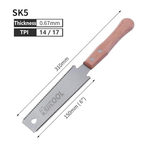 RUITOOL Ryoba SK5 Sierra de mano japonesa de 6 pulgadas_3