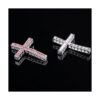 RUBYCA 20 piezas cruz lateral conector metal cuentas DIY_2