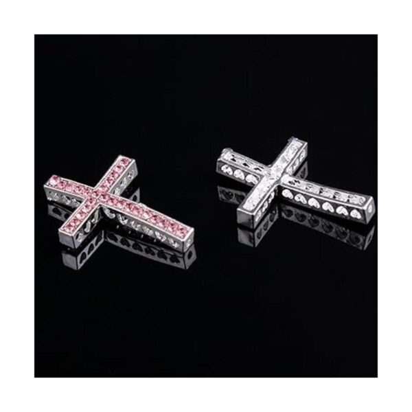 RUBYCA 20 piezas cruz lateral conector metal cuentas DIY_2