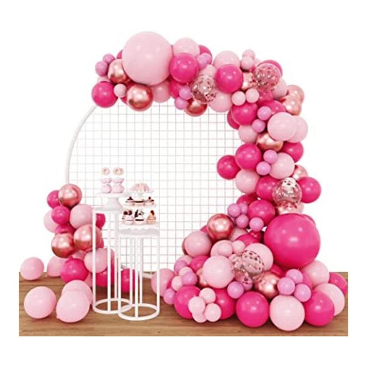 RUBFAC Kit de guirnalda de arco de globos rosados 160