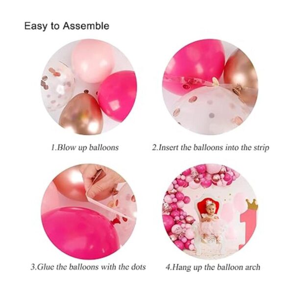 RUBFAC Kit de guirnalda de arco de globos rosados 160_4