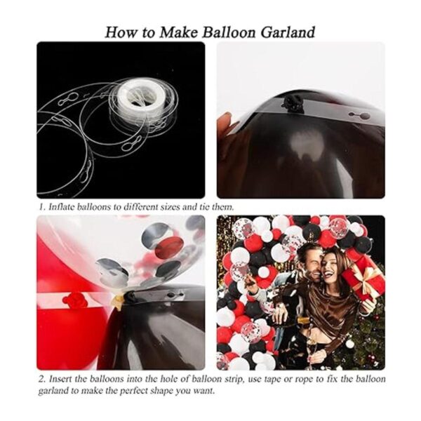 RUBFAC Kit de arco de guirnalda de globos rojos negros y_4