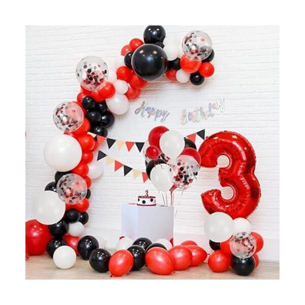 RUBFAC Kit de arco de guirnalda de globos rojos negros y_6