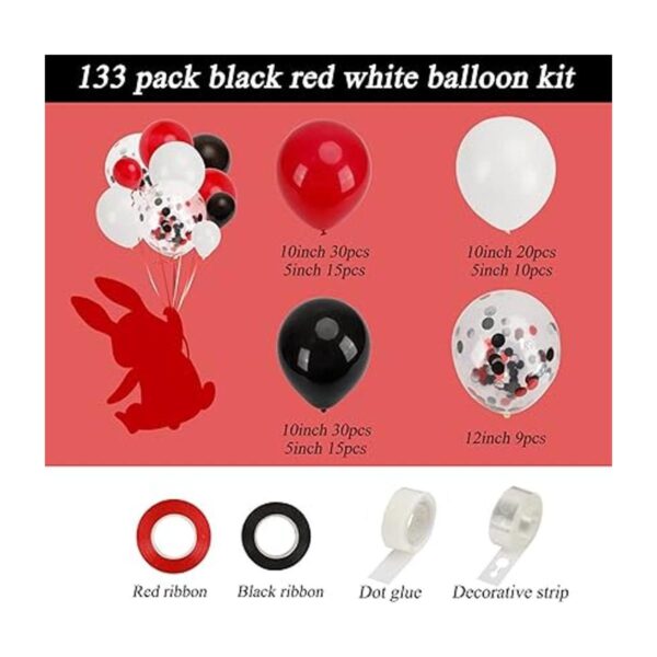 RUBFAC Kit de arco de guirnalda de globos rojos negros y_2