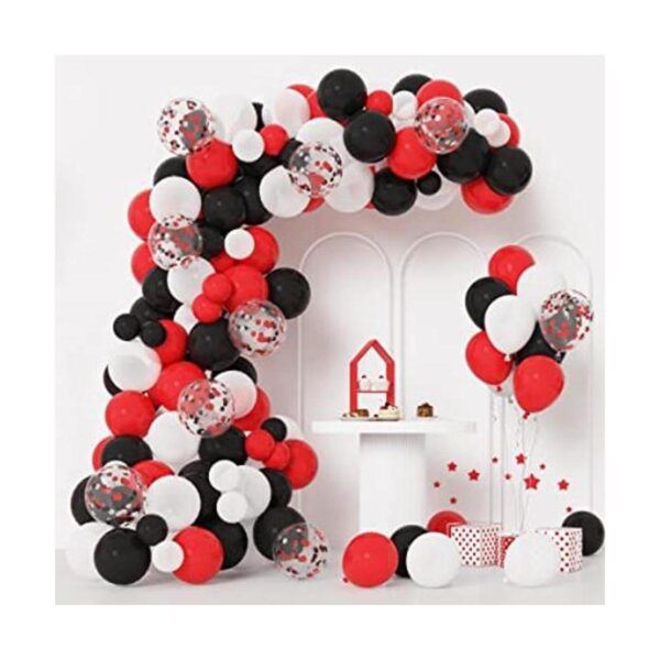 RUBFAC Kit de arco de guirnalda de globos rojos negros y_1