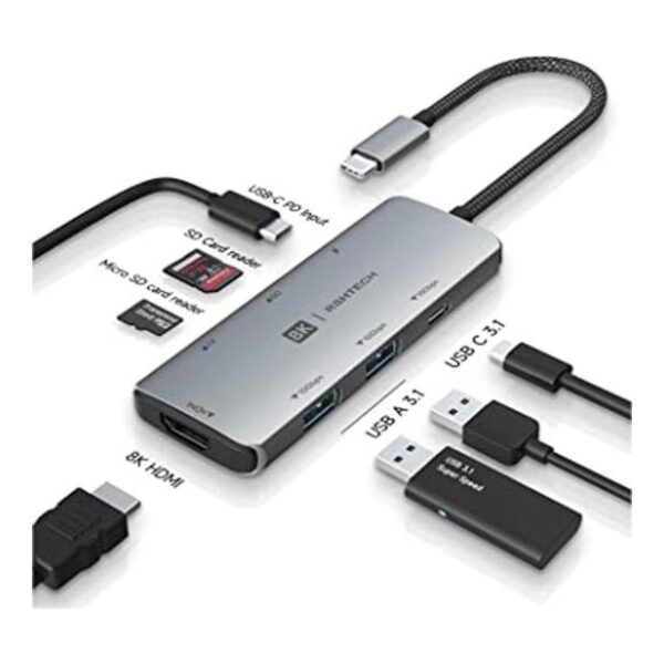 RSHTECH Hub USB C adaptador de dongle USB C con HDMI 8K_1
