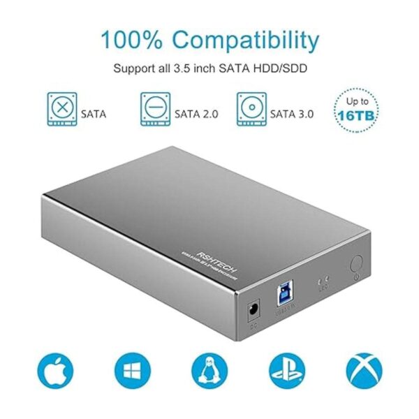 RSHTECH Carcasa de aluminio USB 3.1 Gen 1 HDD tipo C a_3