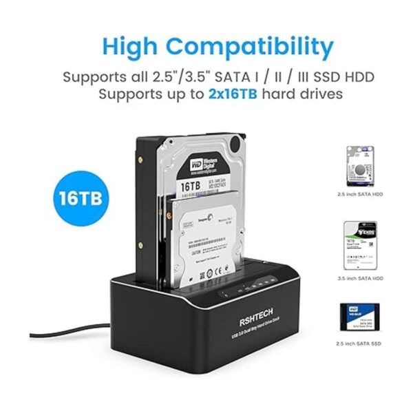 RSHTECH Base de disco duro externa de aluminio USB 3.0 a_2