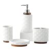 RQYIXI Juego de accesorios de baño de cerámica en relieve