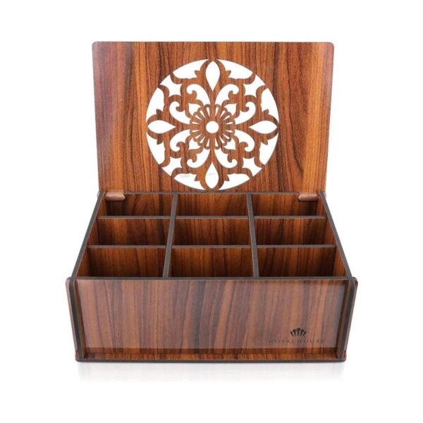 ROYALHOUSE Organizador de almacenamiento de caja de té de_1