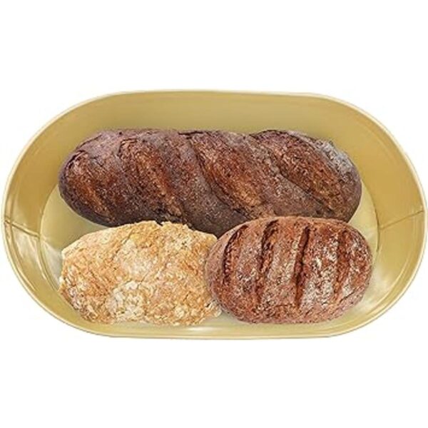 ROYALHOUSE Panera de metal prémium con tapa de bambú