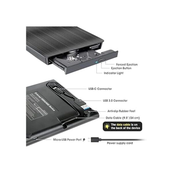 ROOFULL Grabador externo de CD DVD RW USB 3.0 tipo C_2