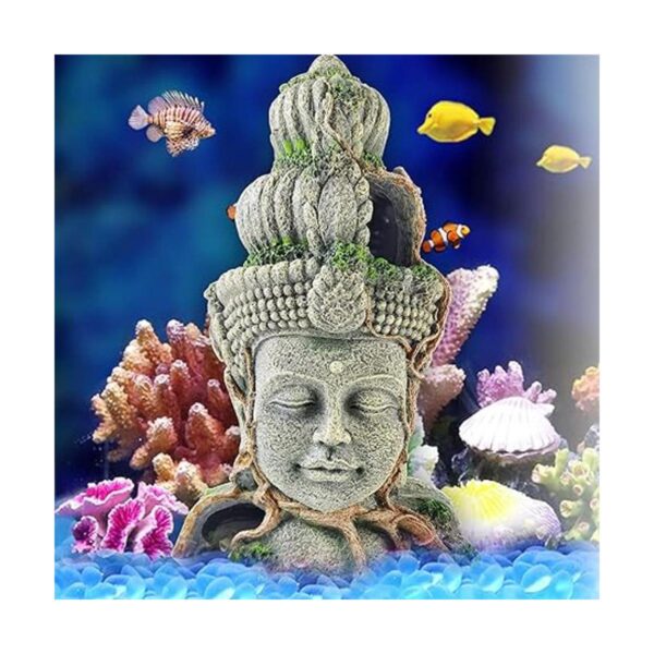 RONYOUNG Estatua de cabeza de Buda decoración de acuario_5