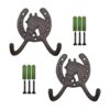 RONYOUNG 2 ganchos de pared de hierro fundido de 4.5 in_1