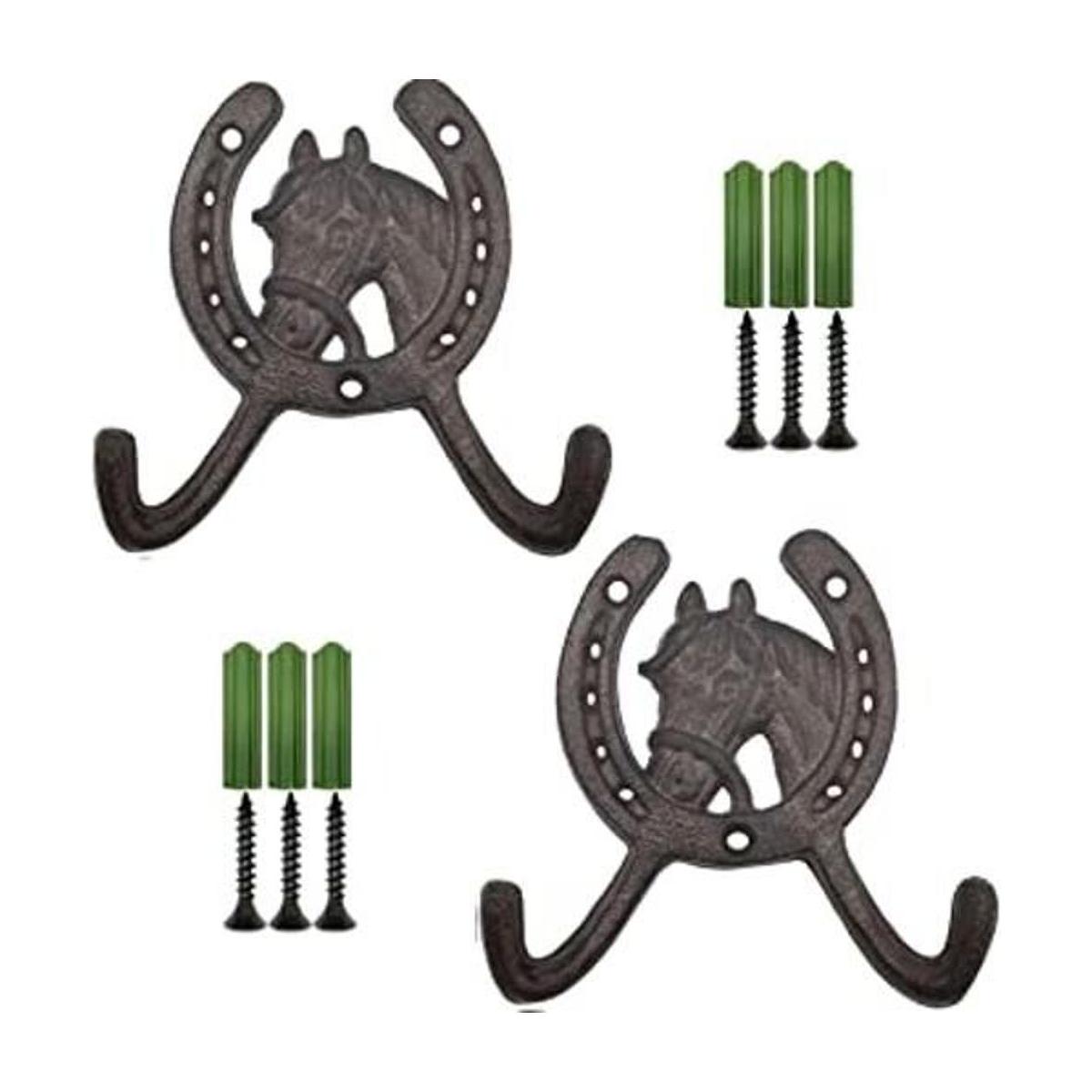 RONYOUNG 2 ganchos de pared de hierro fundido de 4.5 in