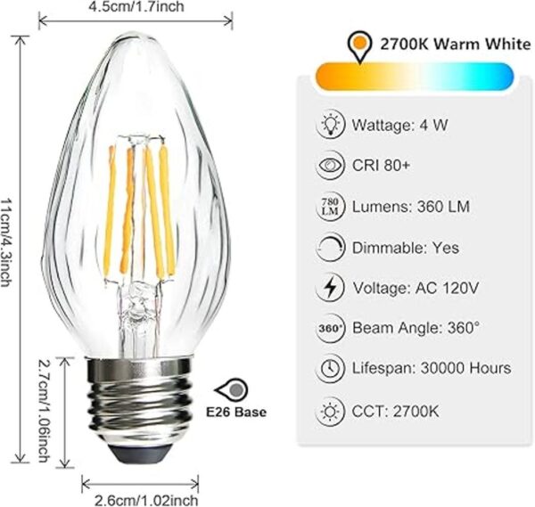 ROMANJOY Bombillas LED F15 de 4 W bombillas LED de_2