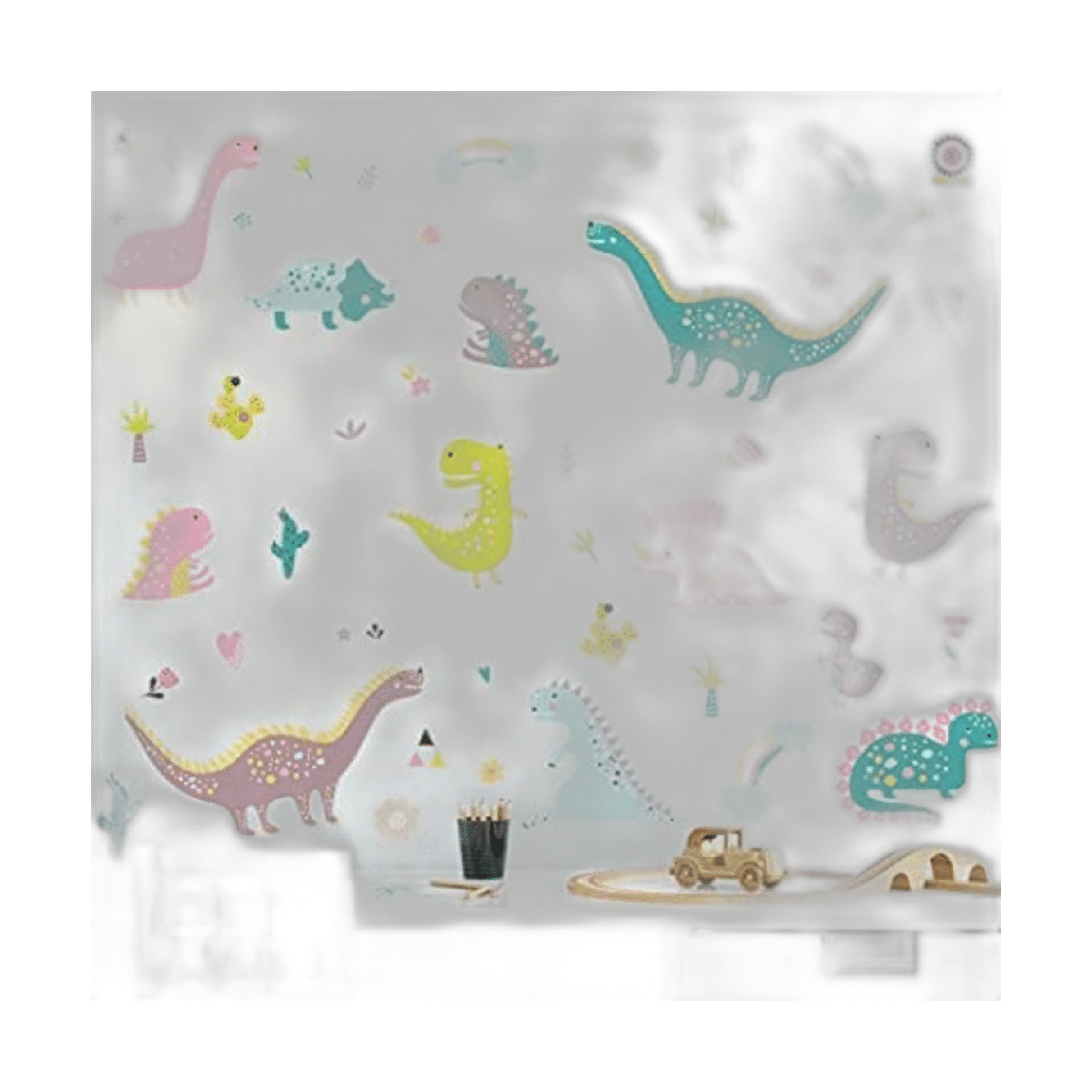 ROFARSO Coloridas calcomanías de pared de dinosaurio de