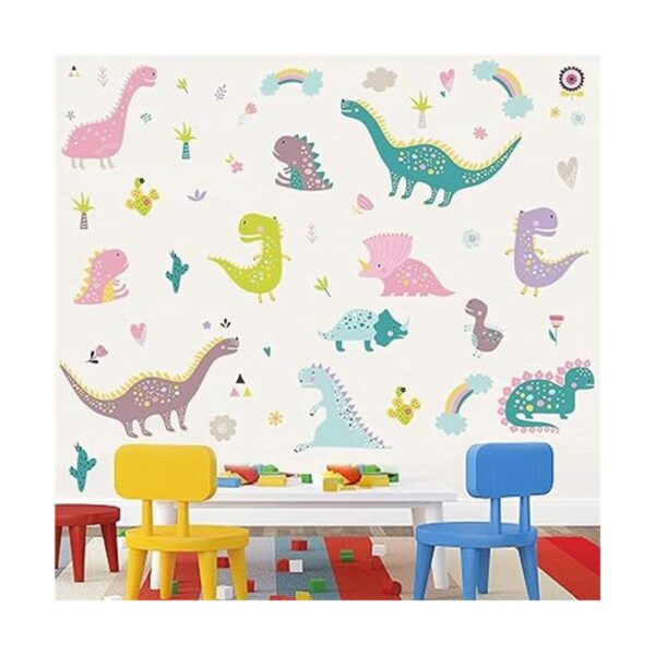 ROFARSO Coloridas calcomanías de pared de dinosaurio de