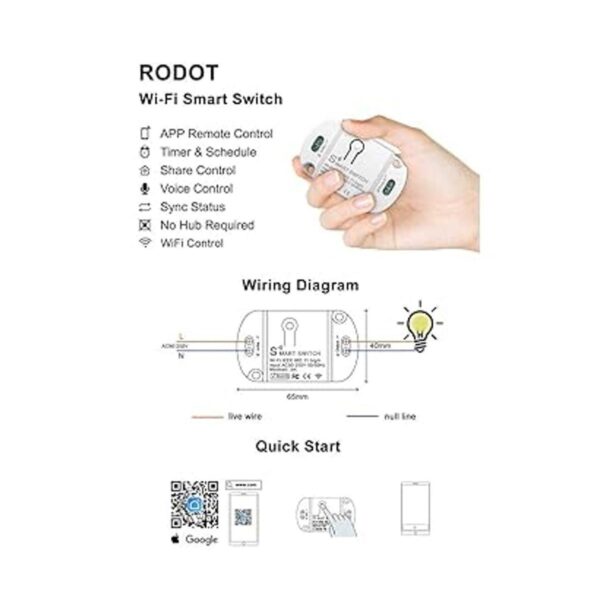 RODOT Interruptor inteligente WiFi de 16 A módulo_2