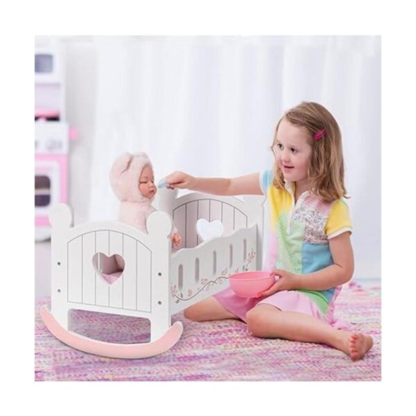ROBOTIME Cuna de muñeca de madera cuna mecedora cama de_2