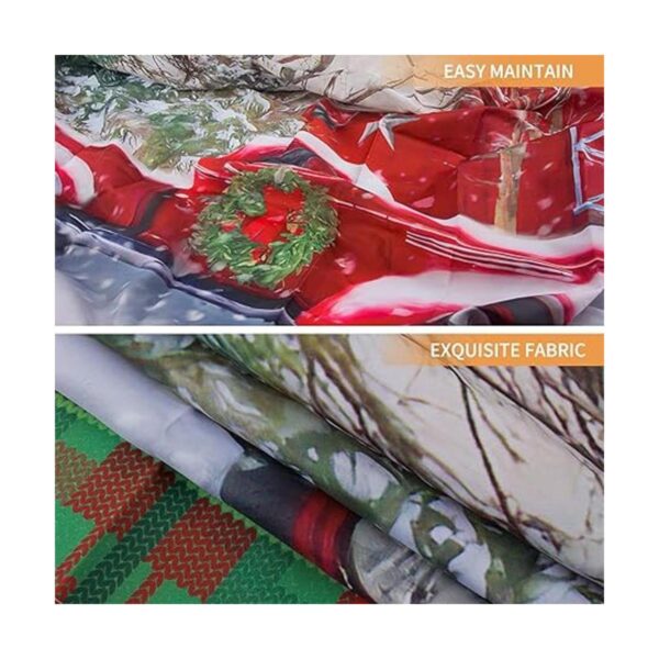 RLHHUG Juego de cortinas de ducha de Navidad con alfombras_4