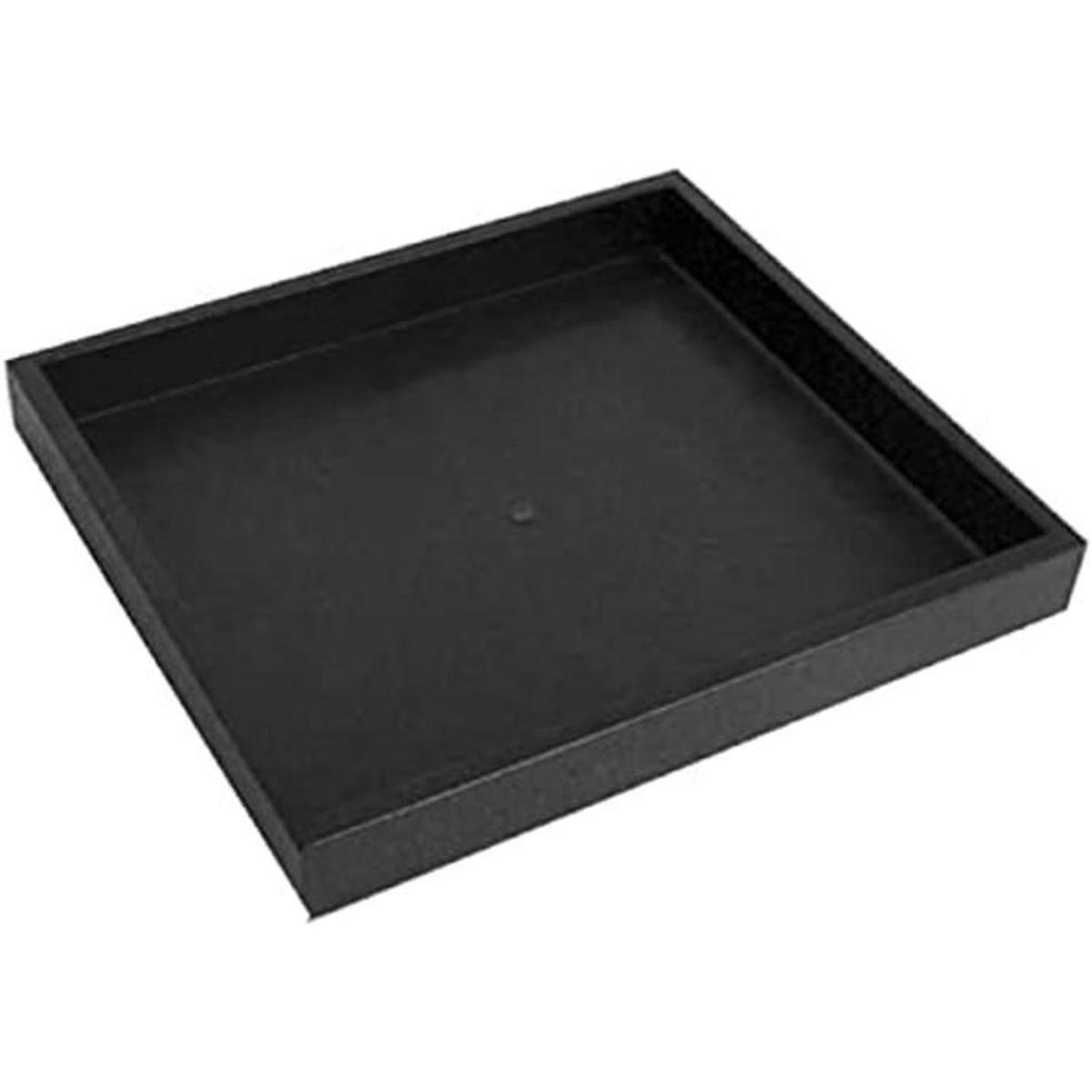 RJ Displays Bandeja de plástico apilable negra de tamaño