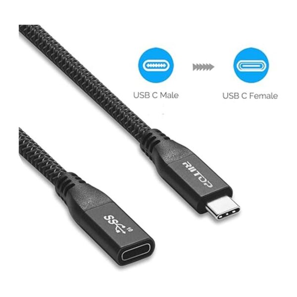 RIITOP Cable de extensión USB C corto 2 pies extensor_4