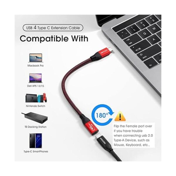 RIITOP Cable de extensión USB 4 corto 40 Gbps 1 pie_6
