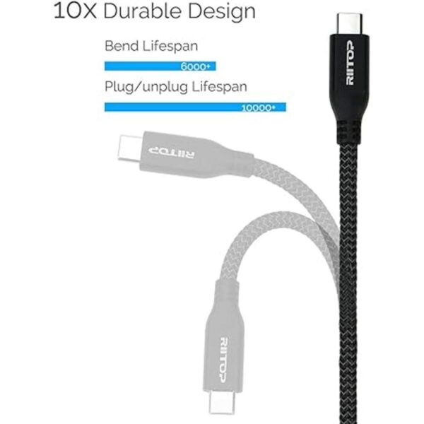 RIITOP Cable de extensión USB C corto 2 pies extensor_6