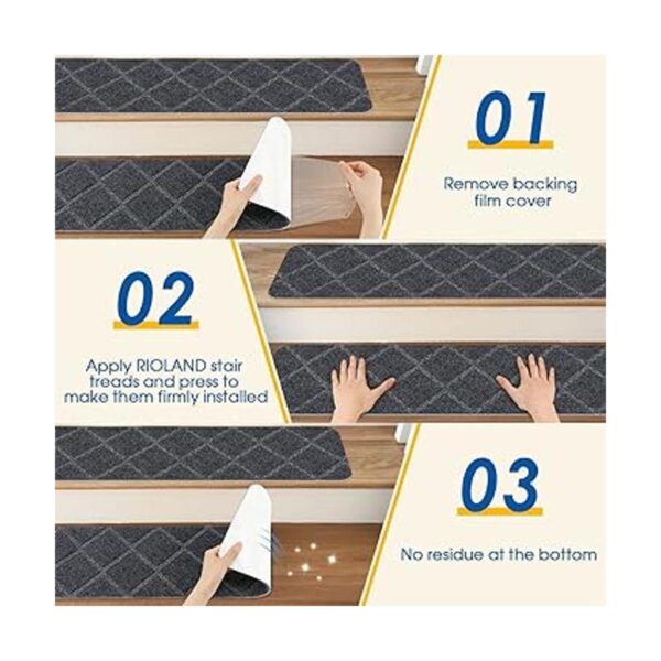 RIOLAND Alfombra antideslizante para escaleras para_4