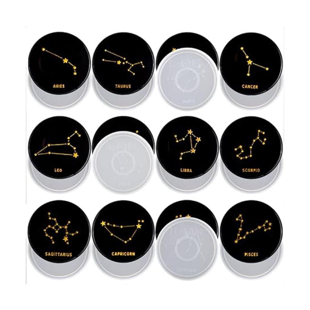 RESIN GO Kit de moldes de resina del zodiaco moldes de